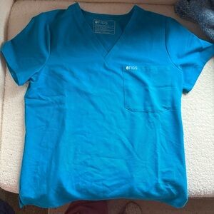 Figs Extreme Blue Scrub Top